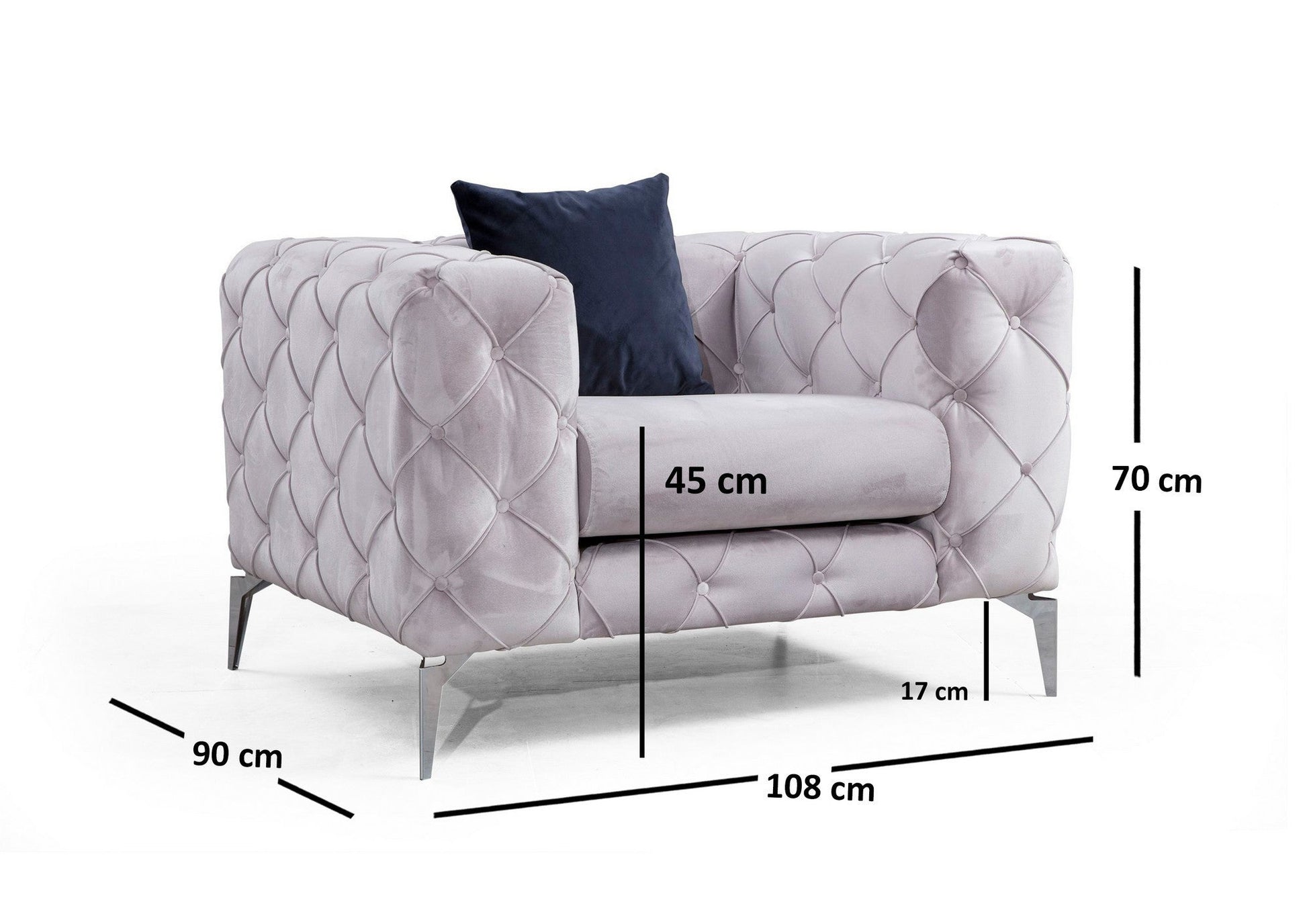 Poltrona "Como" – Design Moderno – Cinzento