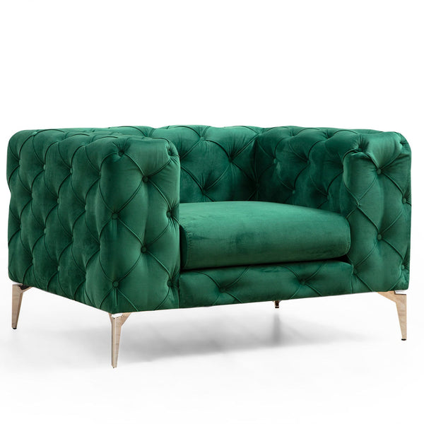 Poltrona "Verde Lux" – 108x90x70 cm – Cor Verde - Design Moderno