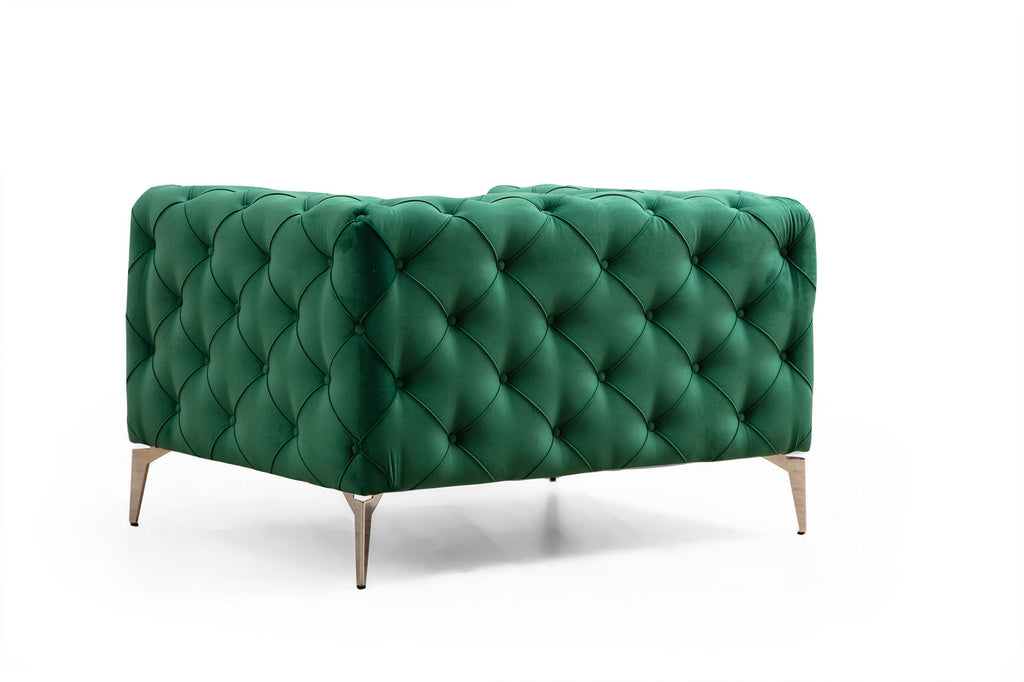 Poltrona "Verde Lux" – 108x90x70 cm – Cor Verde - Design Moderno