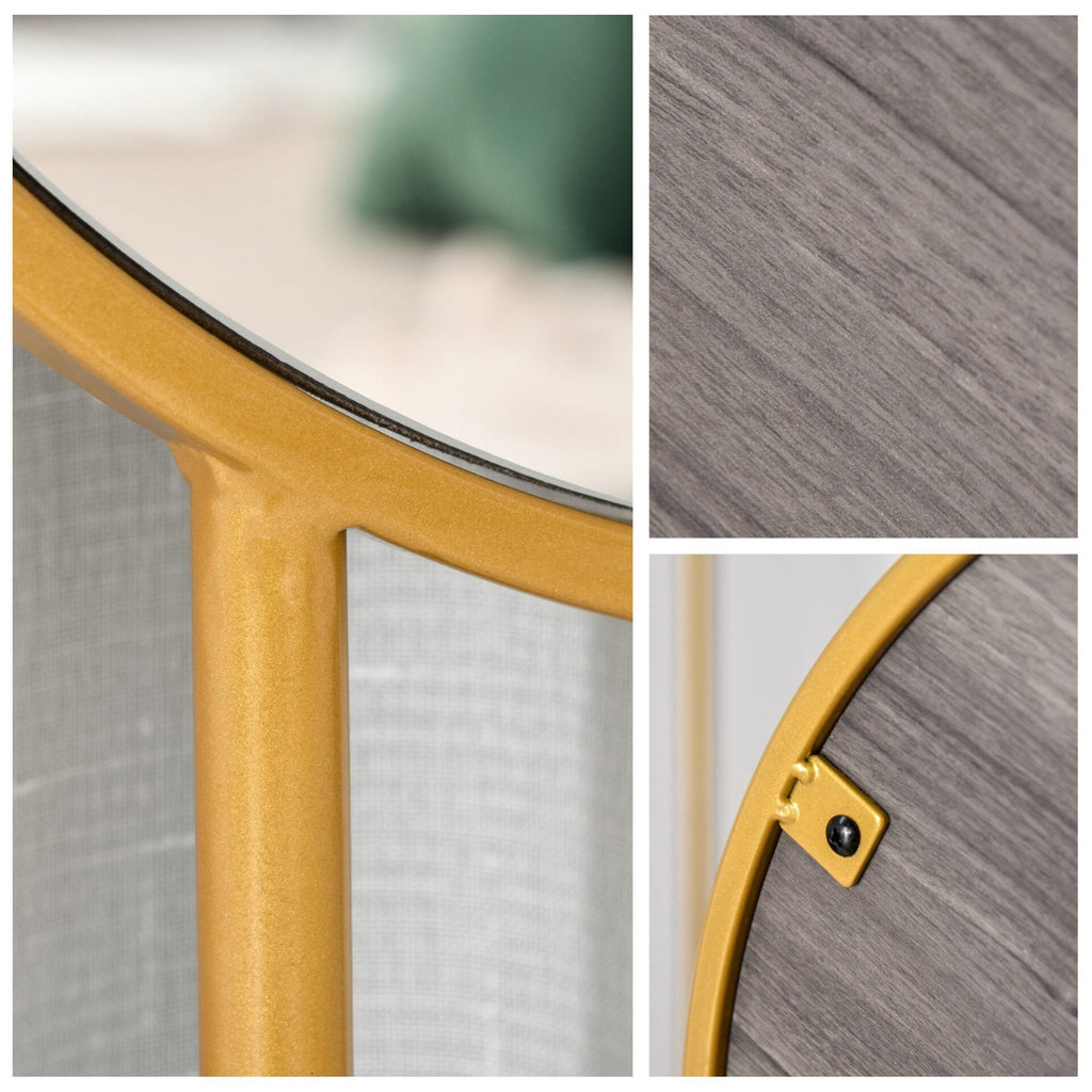 Toucador com Espelho Redondo Mesa de Maquilhagem com 2 Gavetas Estilo Moderno para Dormitório 80x40x123cm Branco