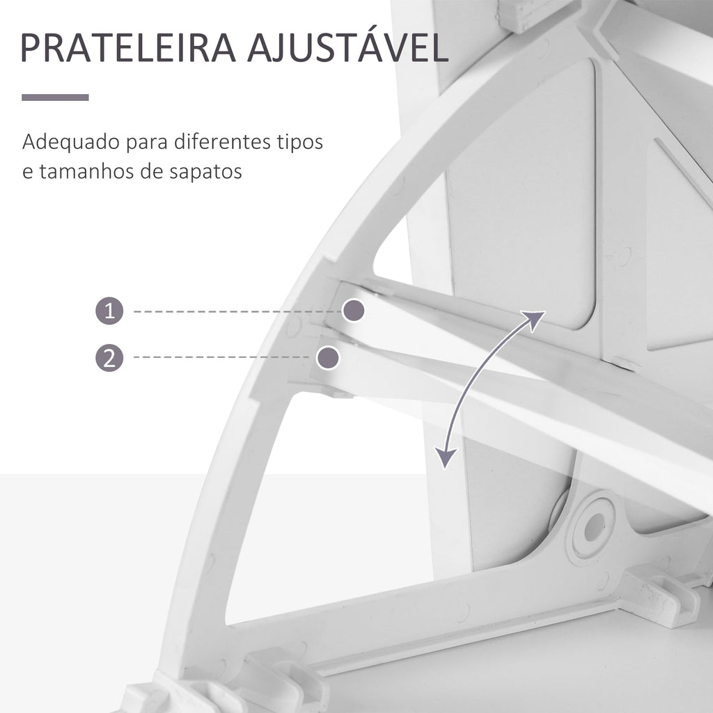 Móvel Cabide de Entrada de 3 Peças Armário de Entrada com Cabide Espelho Sapateira e Gaveta 90x10x102 cm Branco