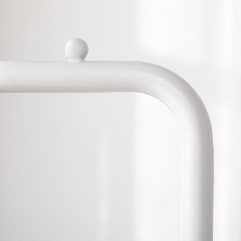 Cabide de Pé Elegante Cabide de Pé para Abrigos com 2 Ganchos Redondos Suspensos e Base de Mármore para Dormitório Corredor Entrada 35x25x170cm Branco