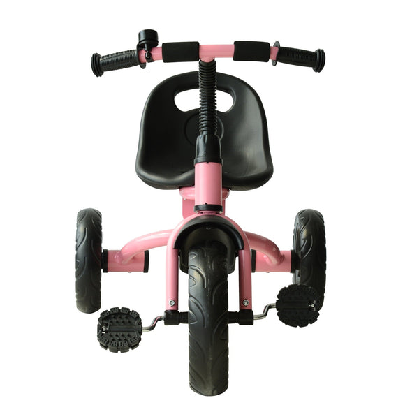 Triciclo para Crianças acima de 18 Meses Triciclo Infantil com Protetor de Segurança para as Rodas e Campainha 79x50,5x58 cm Rosa