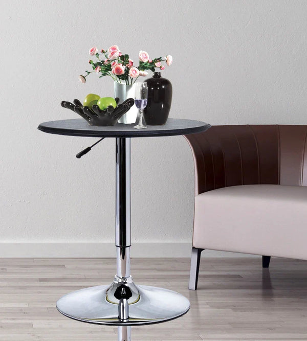 Mesa de Bar com Altura Ajustável Giratória 360° com Base Redonda Mesa Alta Moderna para Cozinha Sala de Jantar Ø63x67-93 cm Preto