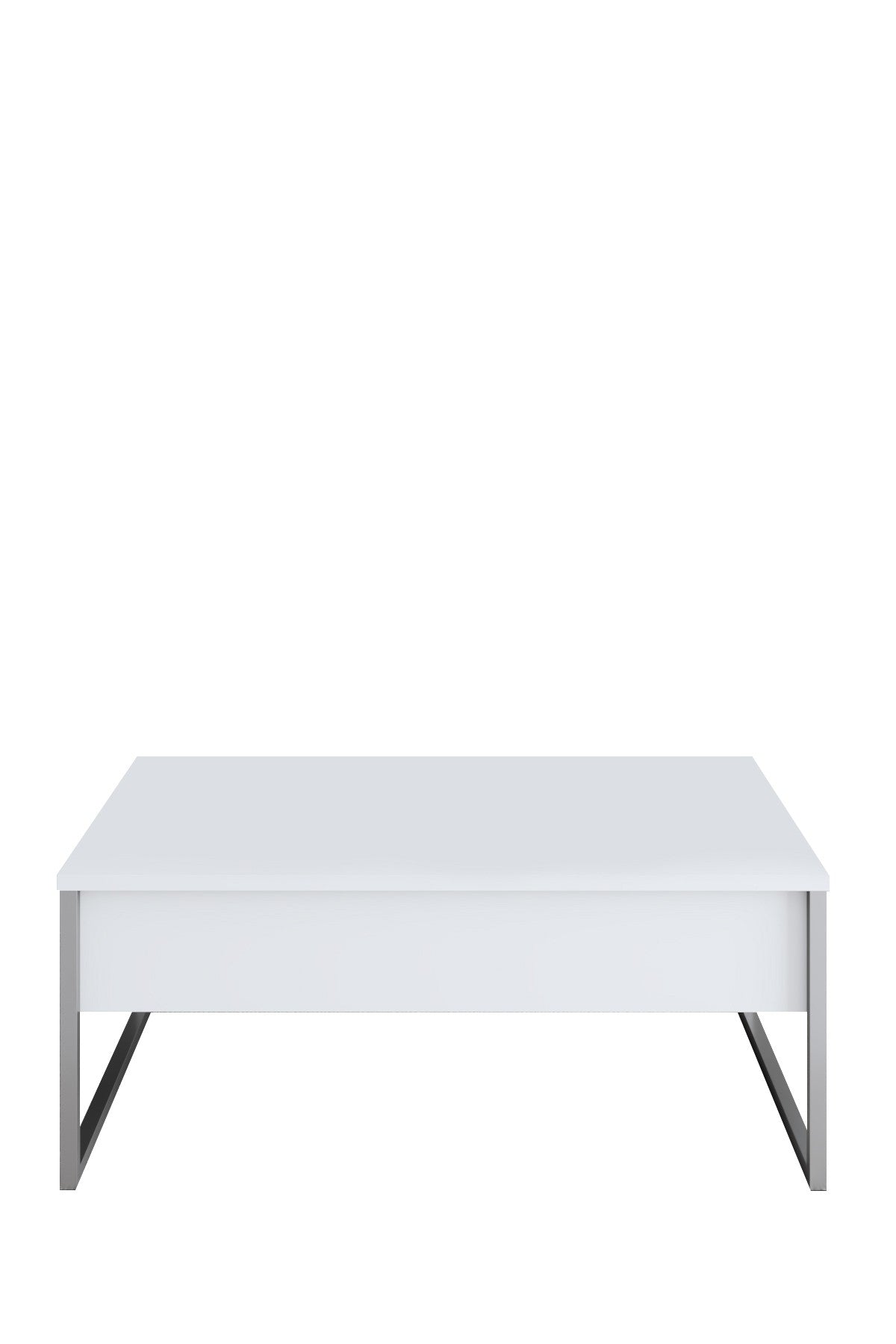 Mesa de Centro "Madrid" - Branco e Prata - 90x60x40cm