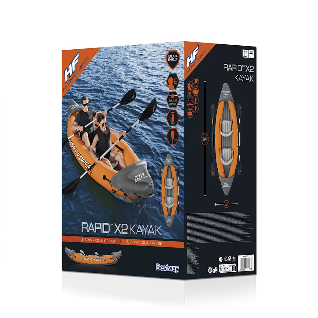 Conjunto kayak insuflável Hydro-Force Rapid x2