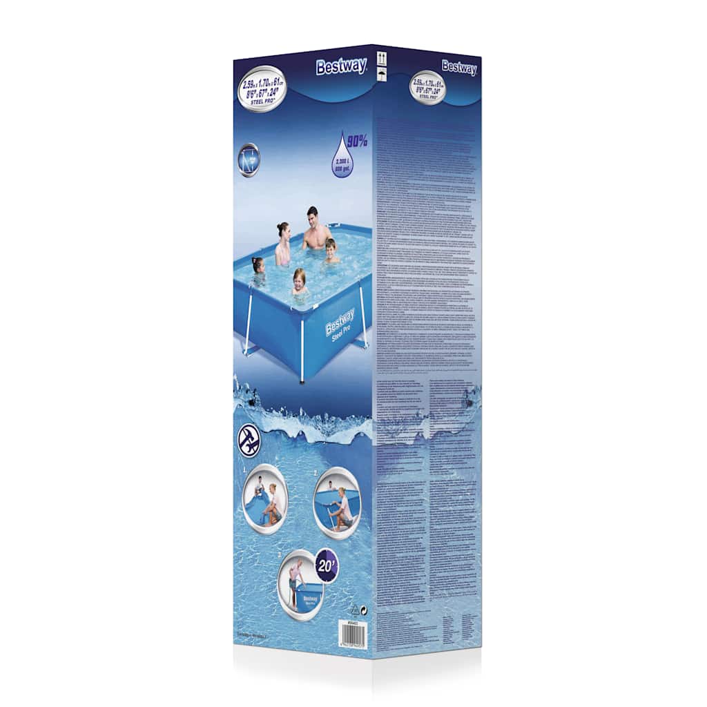Piscina Steel Pro com estrutura de aço 259x170x61 cm 56403