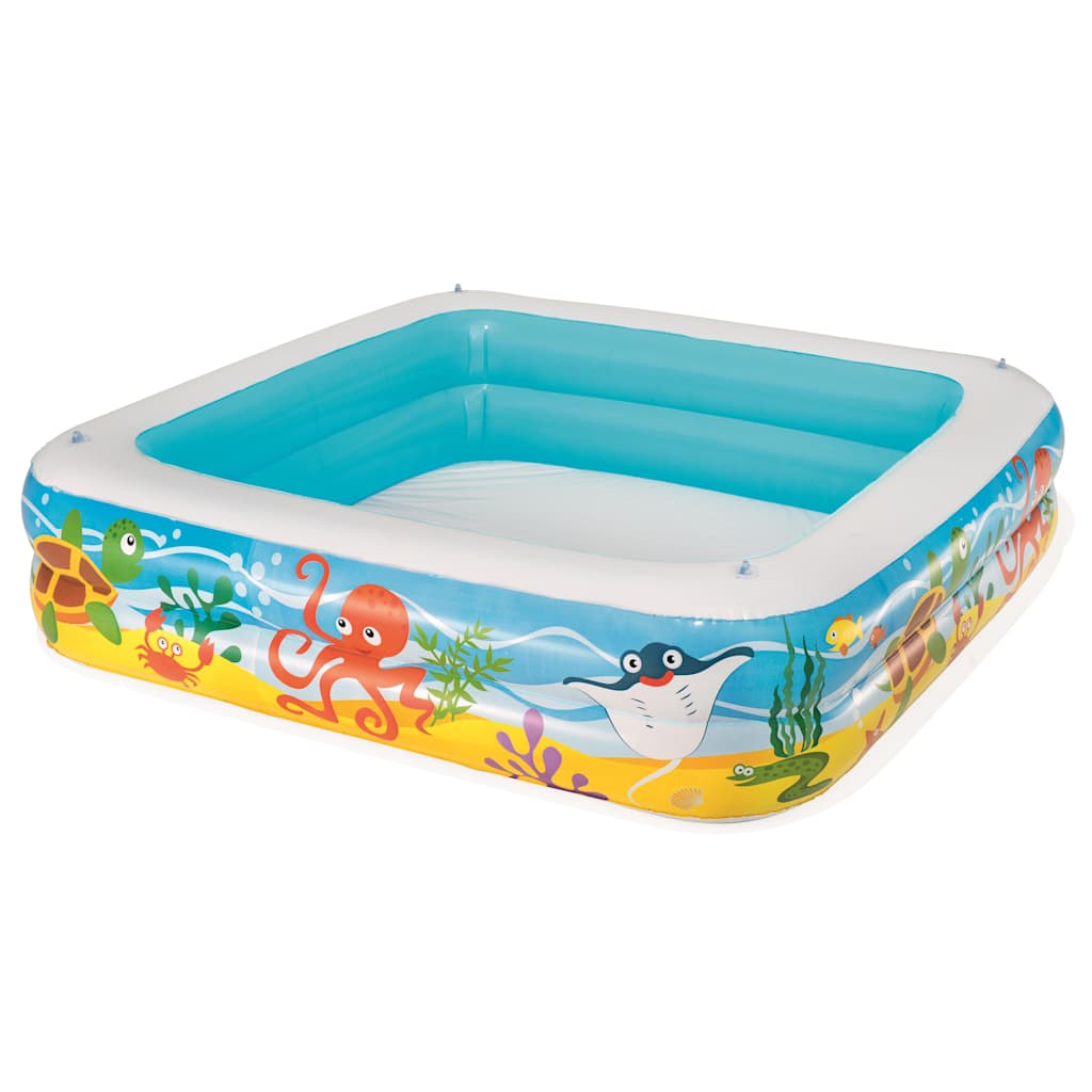Piscina de brincar com toldo azul 140x140x114 cm
