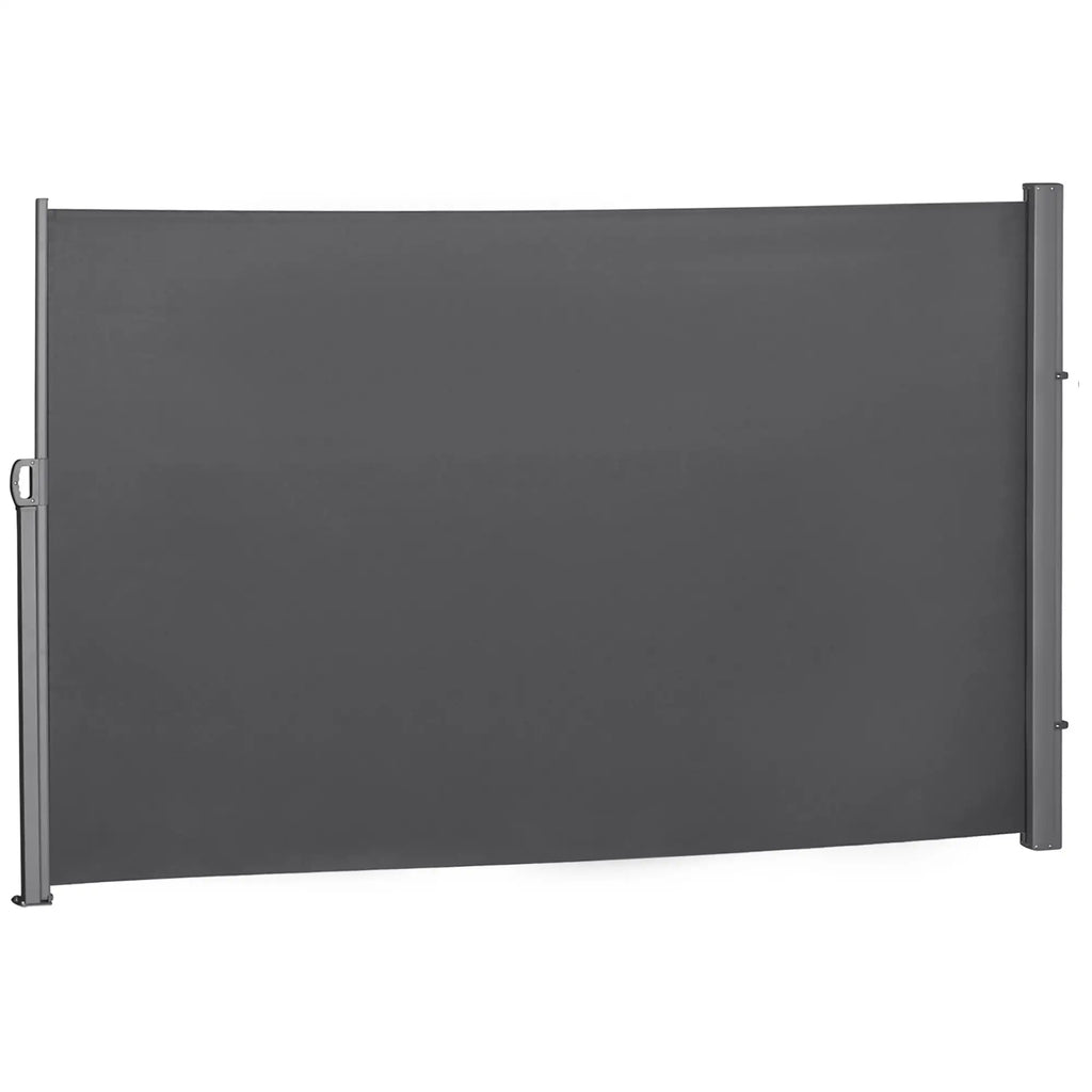 Toldo Lateral Retrátil para Terraço Pátio ou Jardim Toldo de Privacidade para Exterior Dobrável 300x180cm Cinza