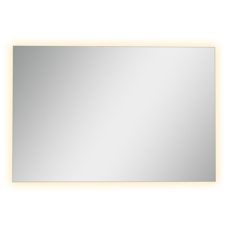 Espelho de Casa de Banho com Luz LED Espelho de Parede Anti-Embaciamento 90x60cm com Interruptor Tátil 3 Luzes Ajustáveis Função de Memória e Estrutura de Alumínio Suspensão Vertical ou Horizontal Prata