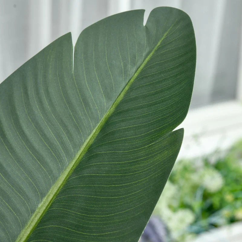 Planta Artificial Bananeira de 160cm com Vaso e 10 Folhas Realistas Planta Tropical Sintética para Decoração em Interior e Exterior Escritório Casa Verde