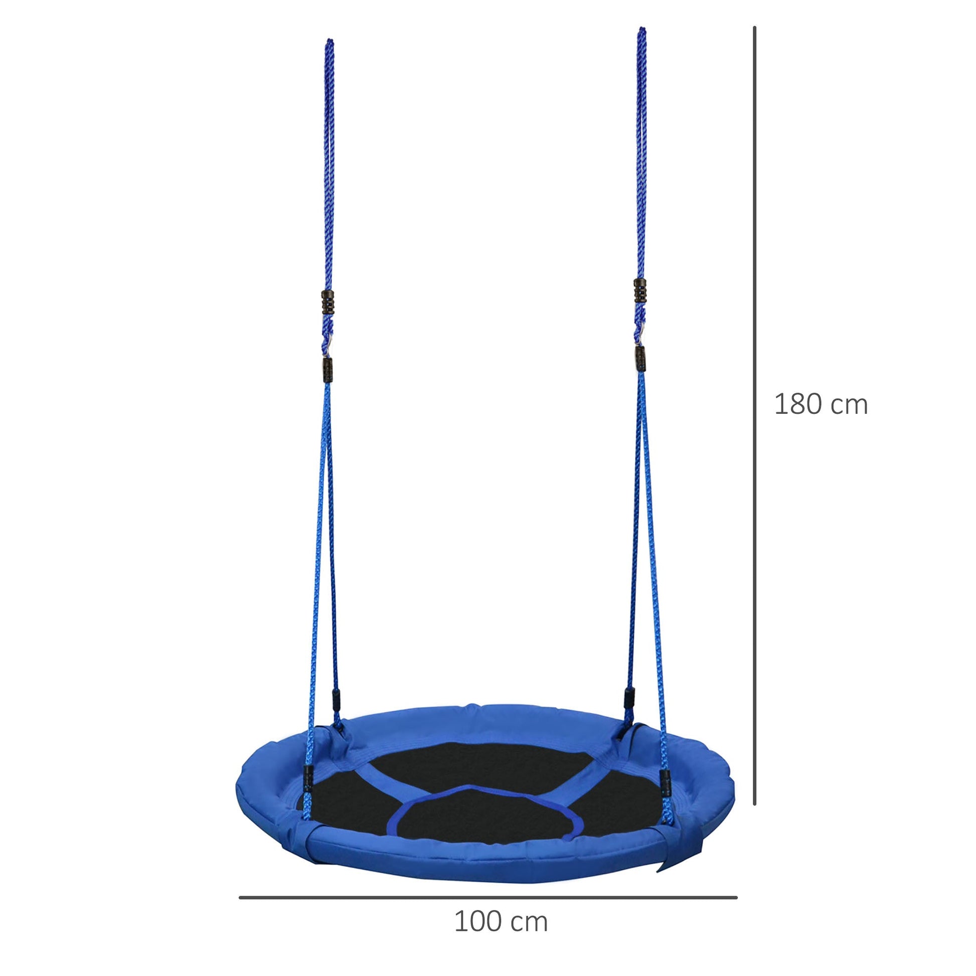 Baloiço para Criança tipo Ninho Baloiço Infantil Redondo acima de 3 Anos Carga Máx. 100 kg Interior e Exterior Ø100x180 cm Azul