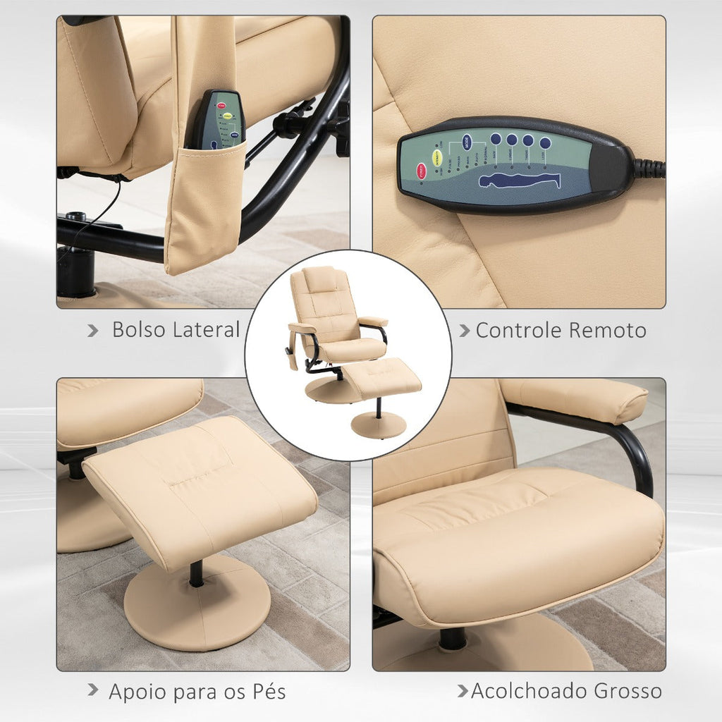 Poltrona Hion com 10 Pontos de Massagens Reclinável - Design Nórdico - Leva-Me Contigo - Móveis & Decoração