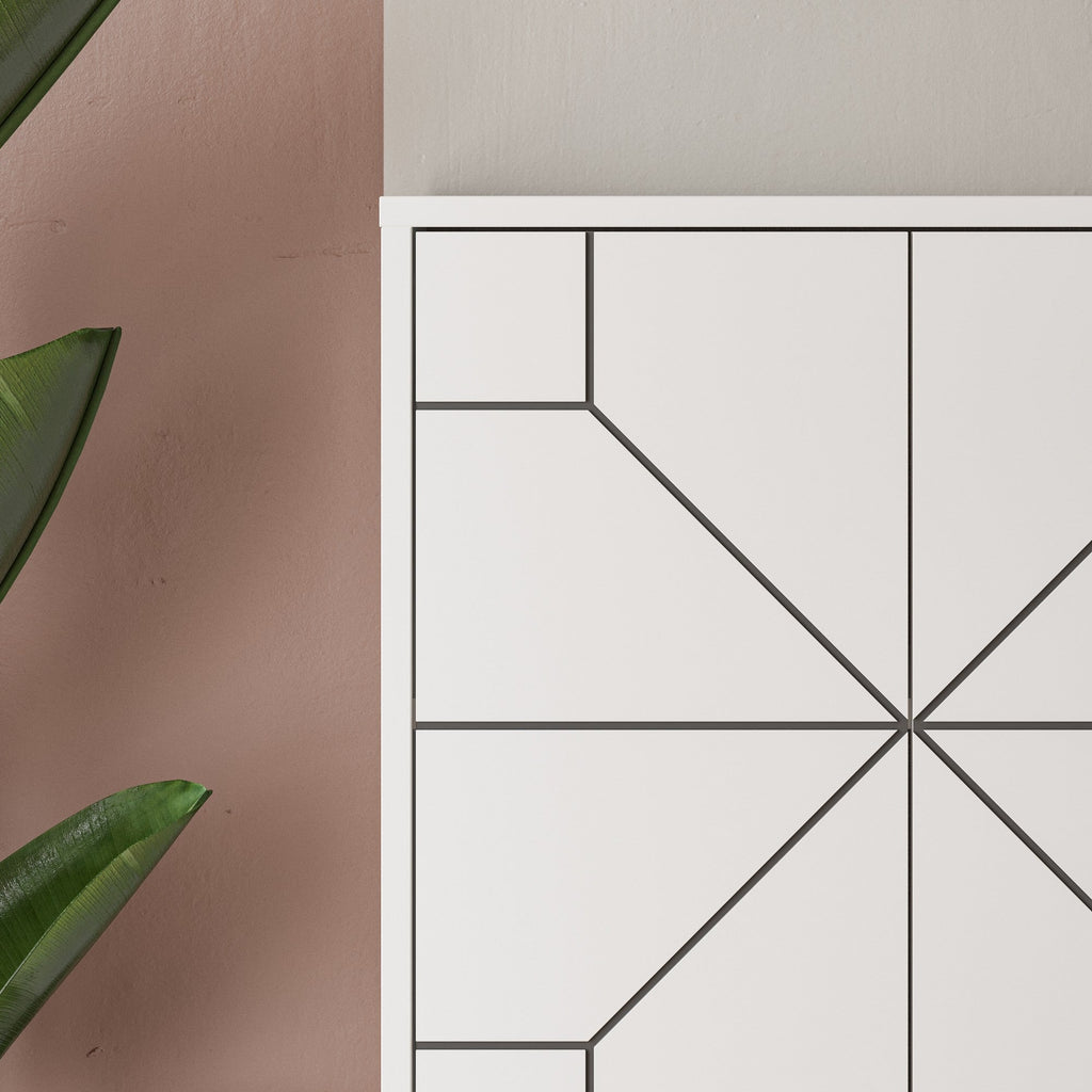 Armário Alto "Dune" - 62.6x136x35.6 cm - Branco - Design Moderno