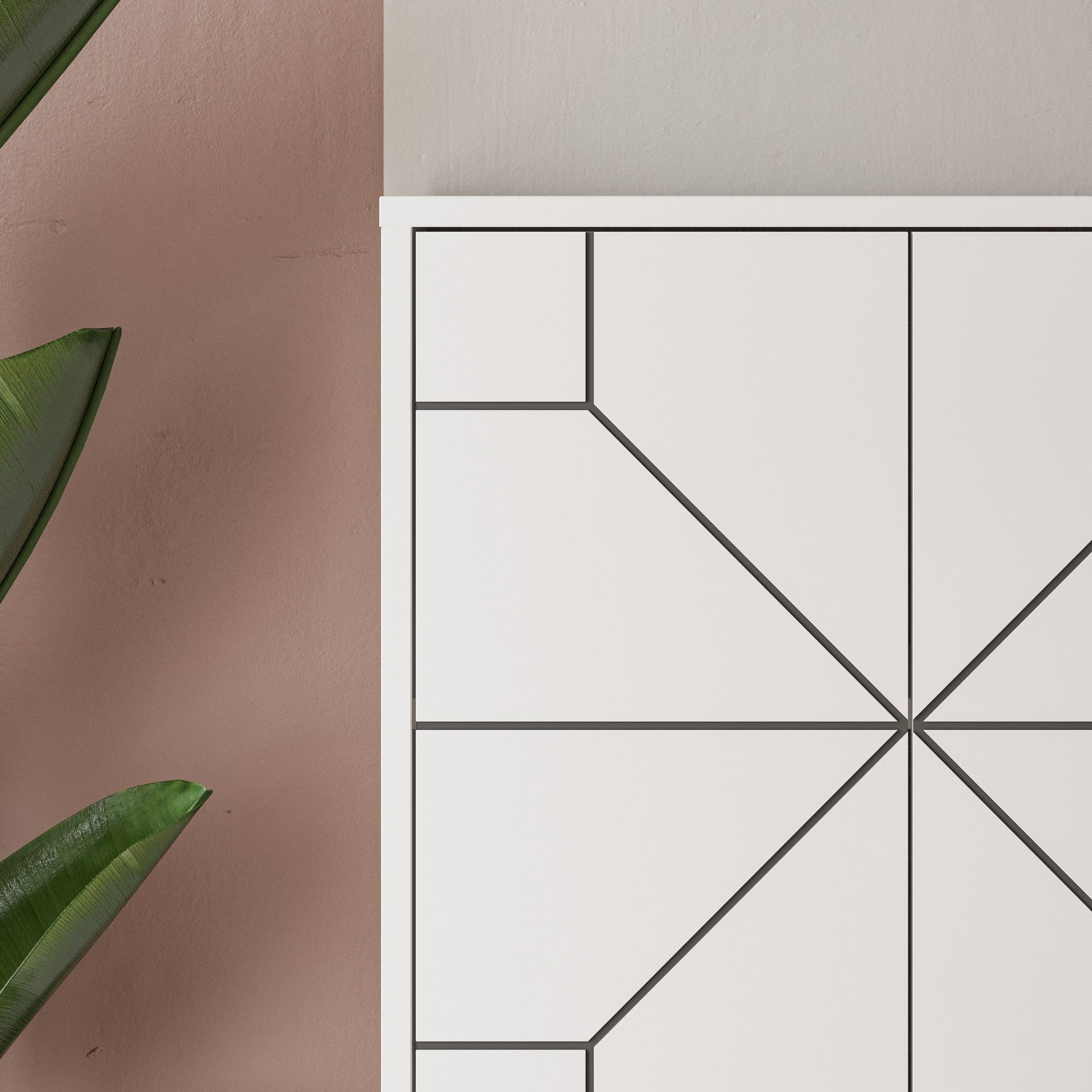 Armário Alto "Dune" - 62.6x136x35.6 cm - Branco - Design Moderno