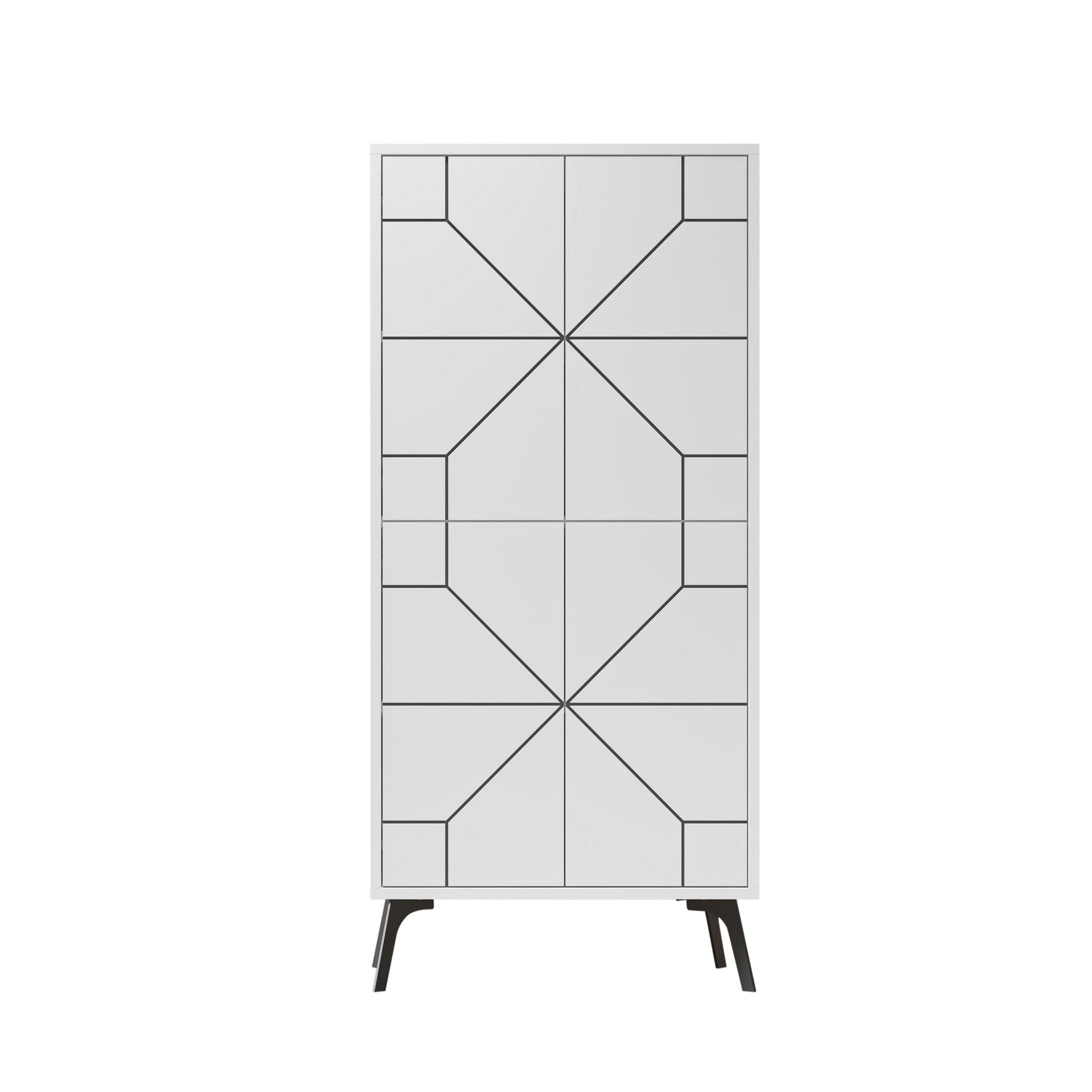 Armário Alto "Dune" - 62.6x136x35.6 cm - Branco - Design Moderno