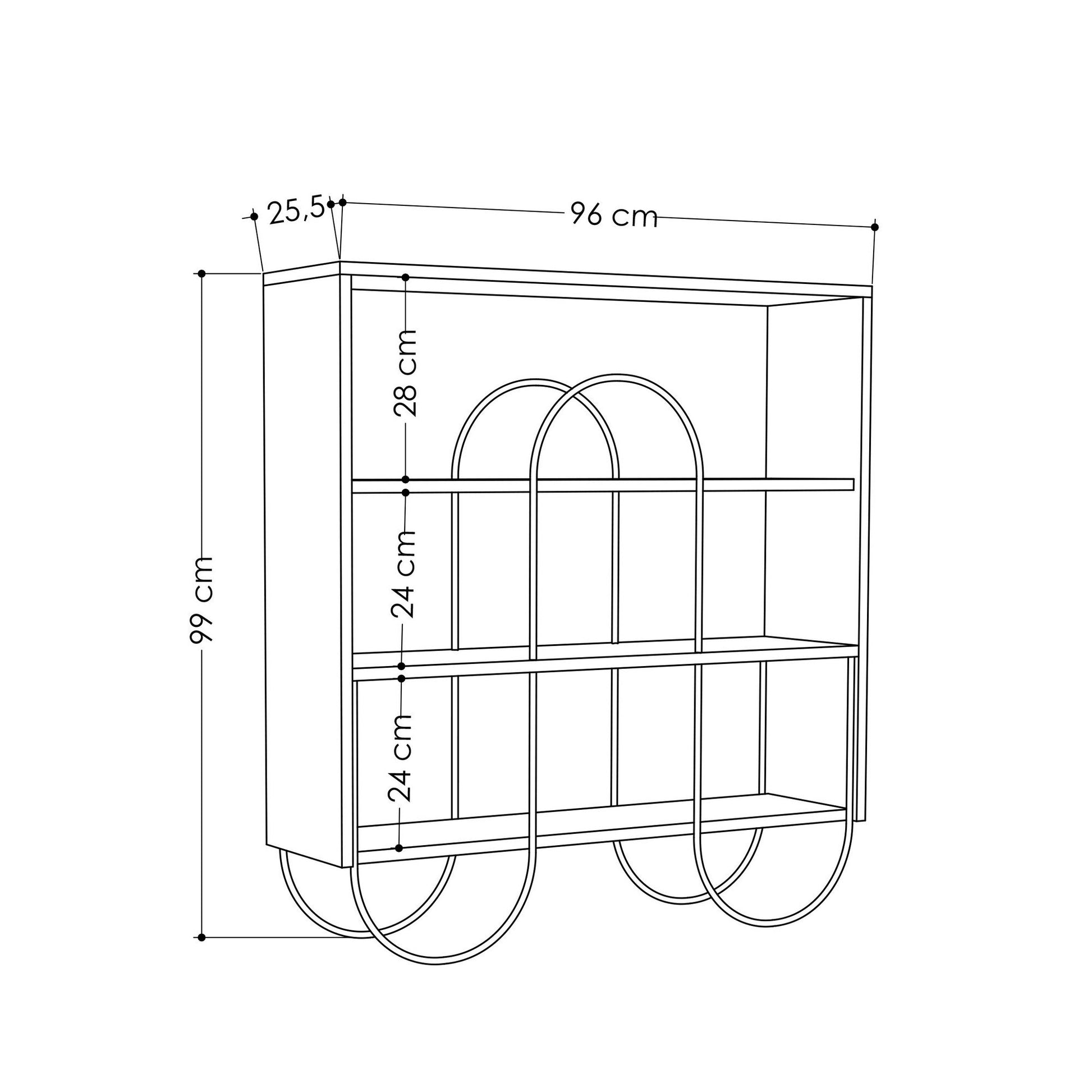 Estante "Norfolk" – 96x99x25,5 cm – Moka Claro - Design Moderno