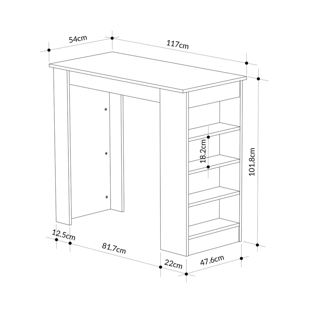 Mesa de Bar "Swallow" - Design Moderno - Branco