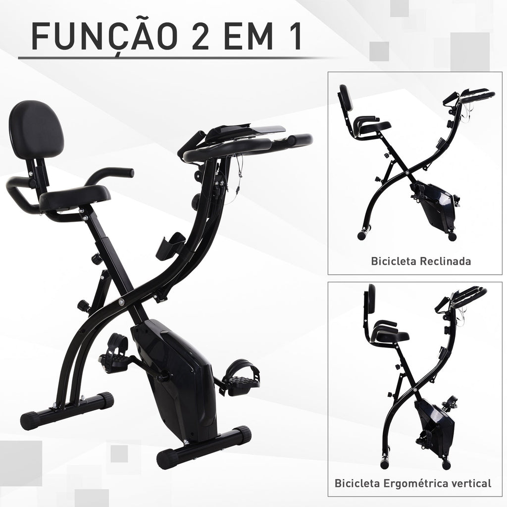 Bicicleta Ergométrica Dobrável e com Altura Ajustável com Tela LCD - Leva-Me Contigo - Móveis & Decoração