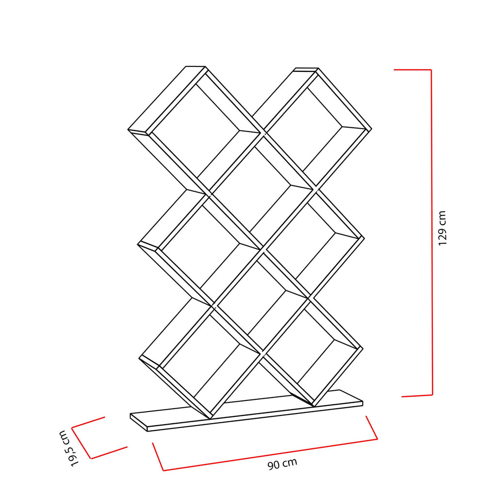 Estante Kumsal – Branco – 90x19,5x129 cm – Design Escandinavo Moderno