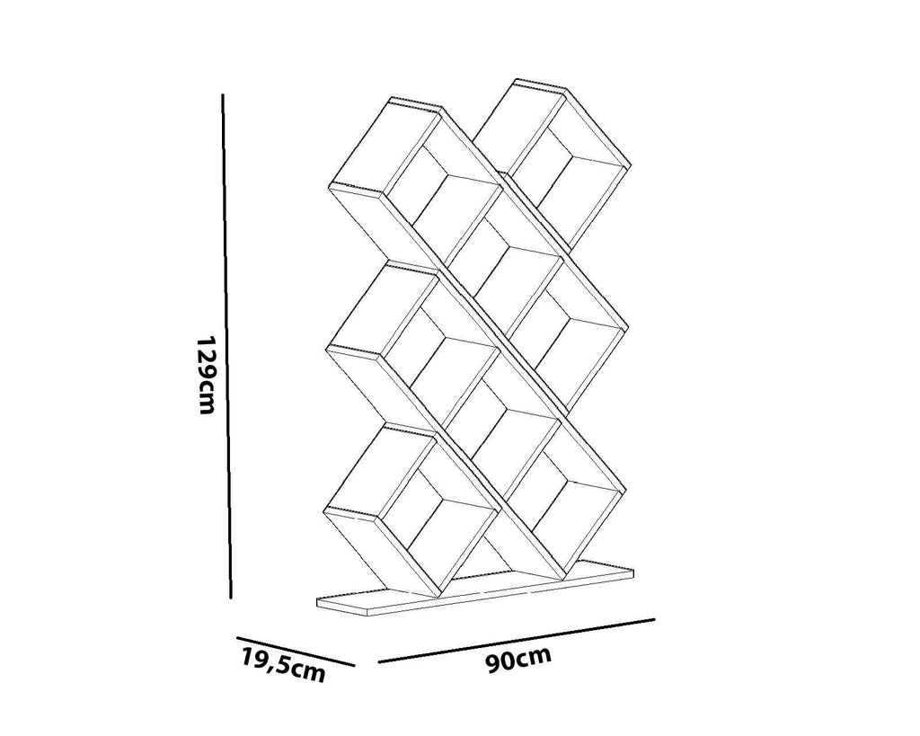 Estante Kumsal – Branco – 90x19,5x129 cm – Design Escandinavo Moderno