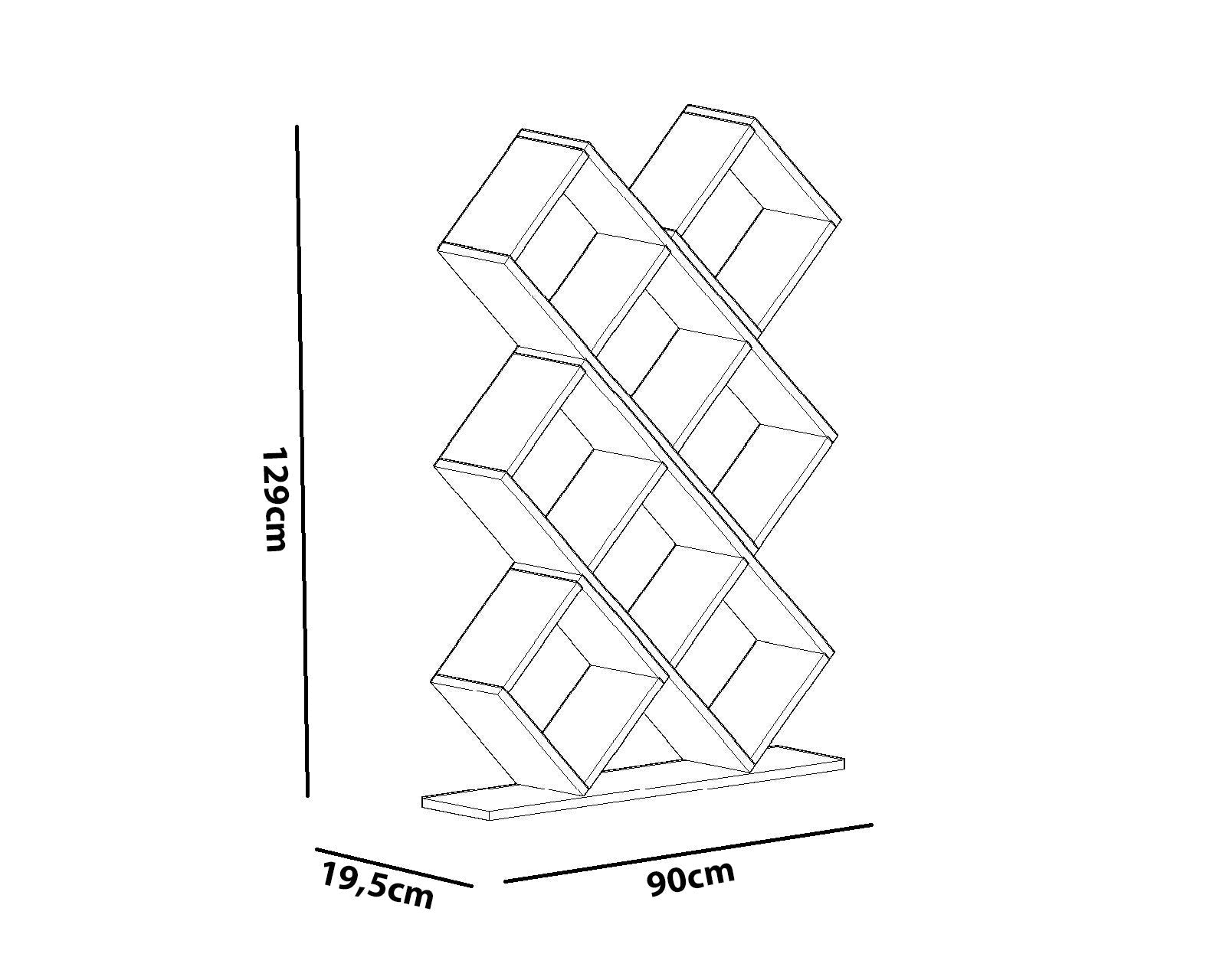 Estante Kumsal – Branco – 90x19,5x129 cm – Design Escandinavo Moderno
