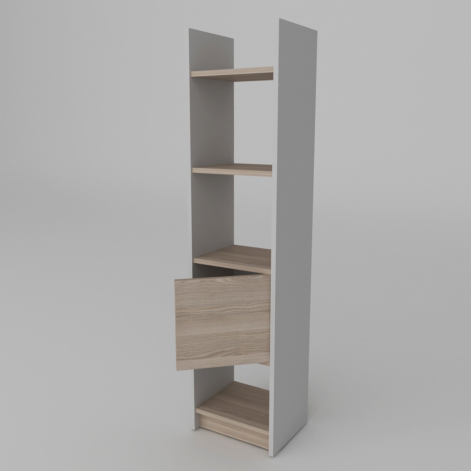 Estante Esbi com Prateleiras Abertas e Arrumação – 150x33,1x29,5 cm – Branco e Córdoba - Design Moderno