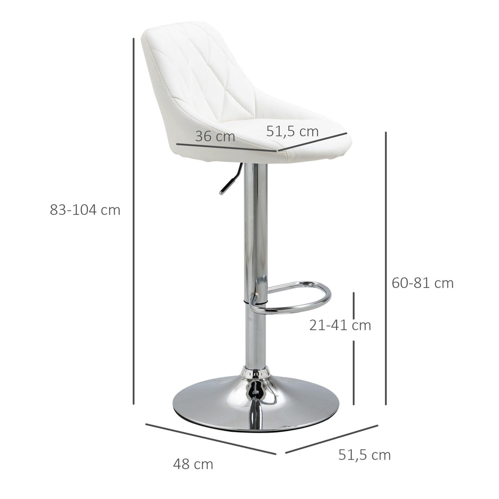 Conjunto de 2 Bancos de Bar Mali - Branco - Design Moderno - Leva-Me Contigo - Móveis & Decoração