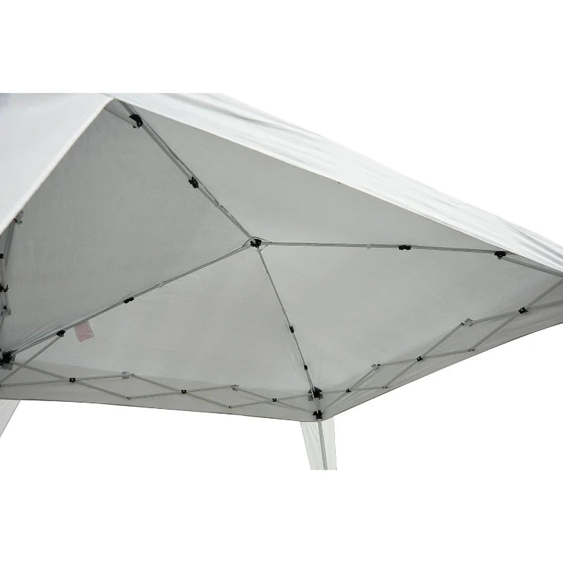 Tenda Dobrável 297x297x250 cm Tenda para Jardim Campismo Festas Eventos Aço e Oxford Branco