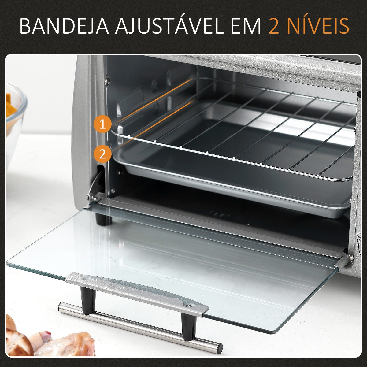 Mini Forno com Temperatura até 230ºC - 750W - Leva-Me Contigo - Móveis & Decoração