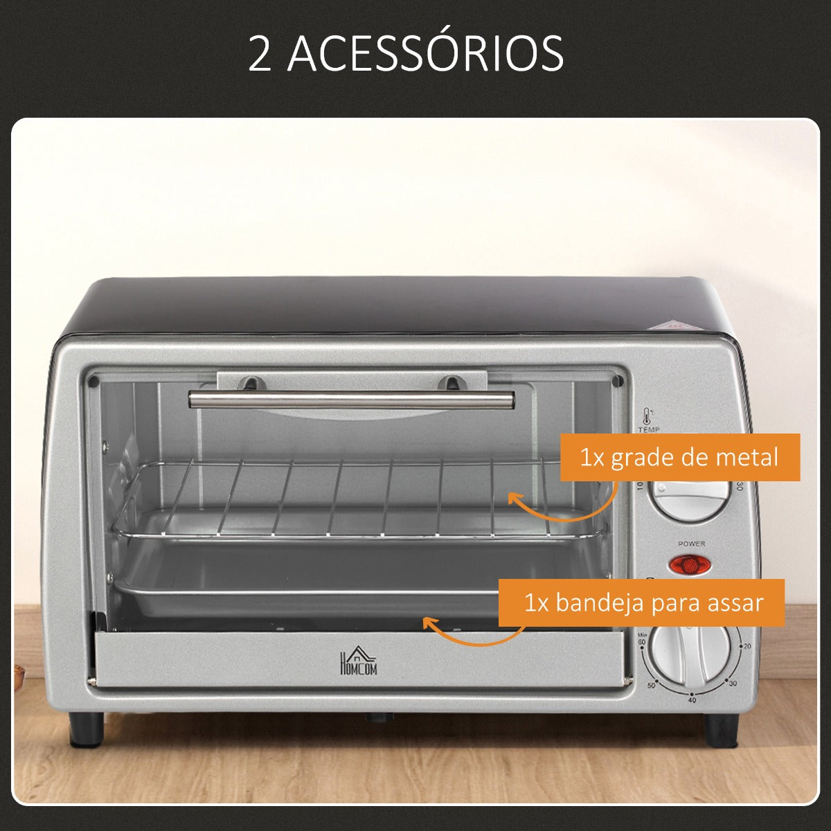 Mini Forno com Temperatura até 230ºC - 750W - Leva-Me Contigo - Móveis & Decoração