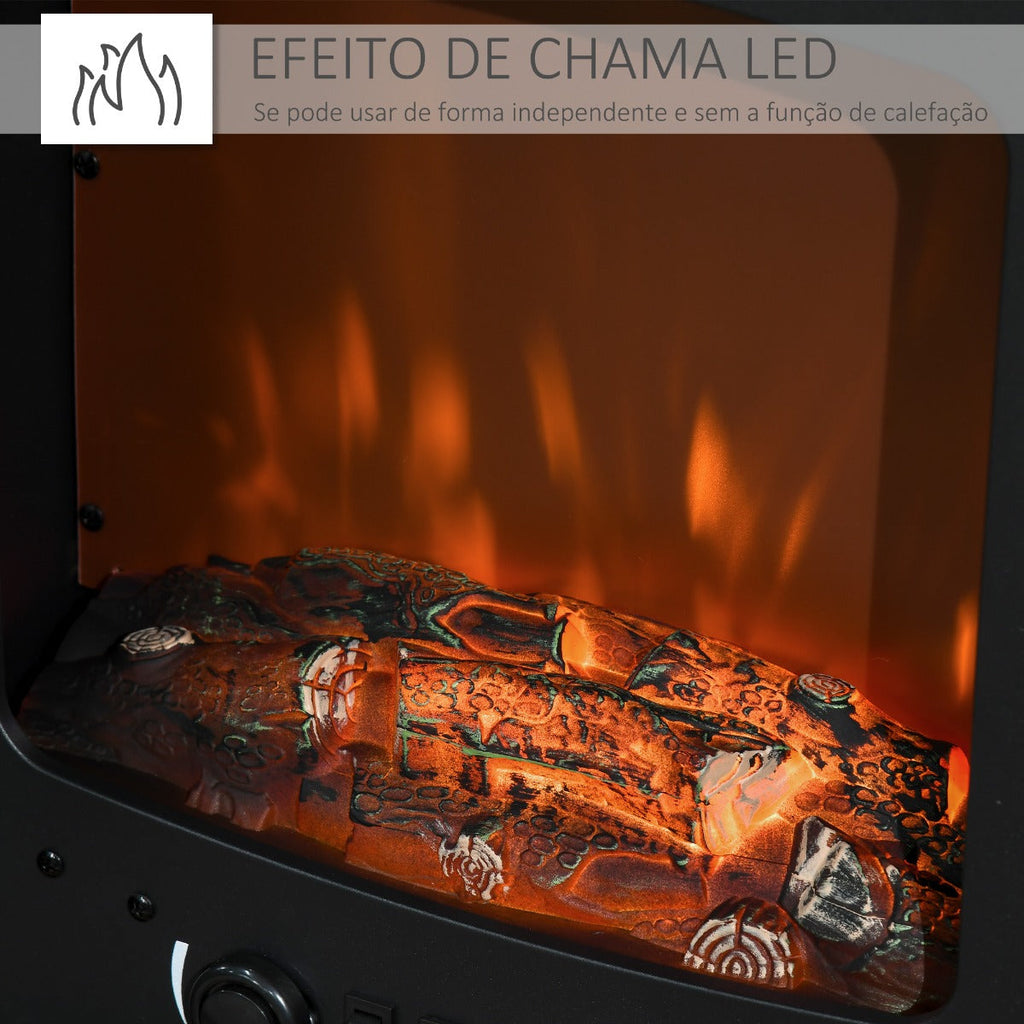Lareira Elétrica Portátil de Aquecimento com Temperatura Ajustável e Chama Realista - Leva-Me Contigo - Móveis & Decoração