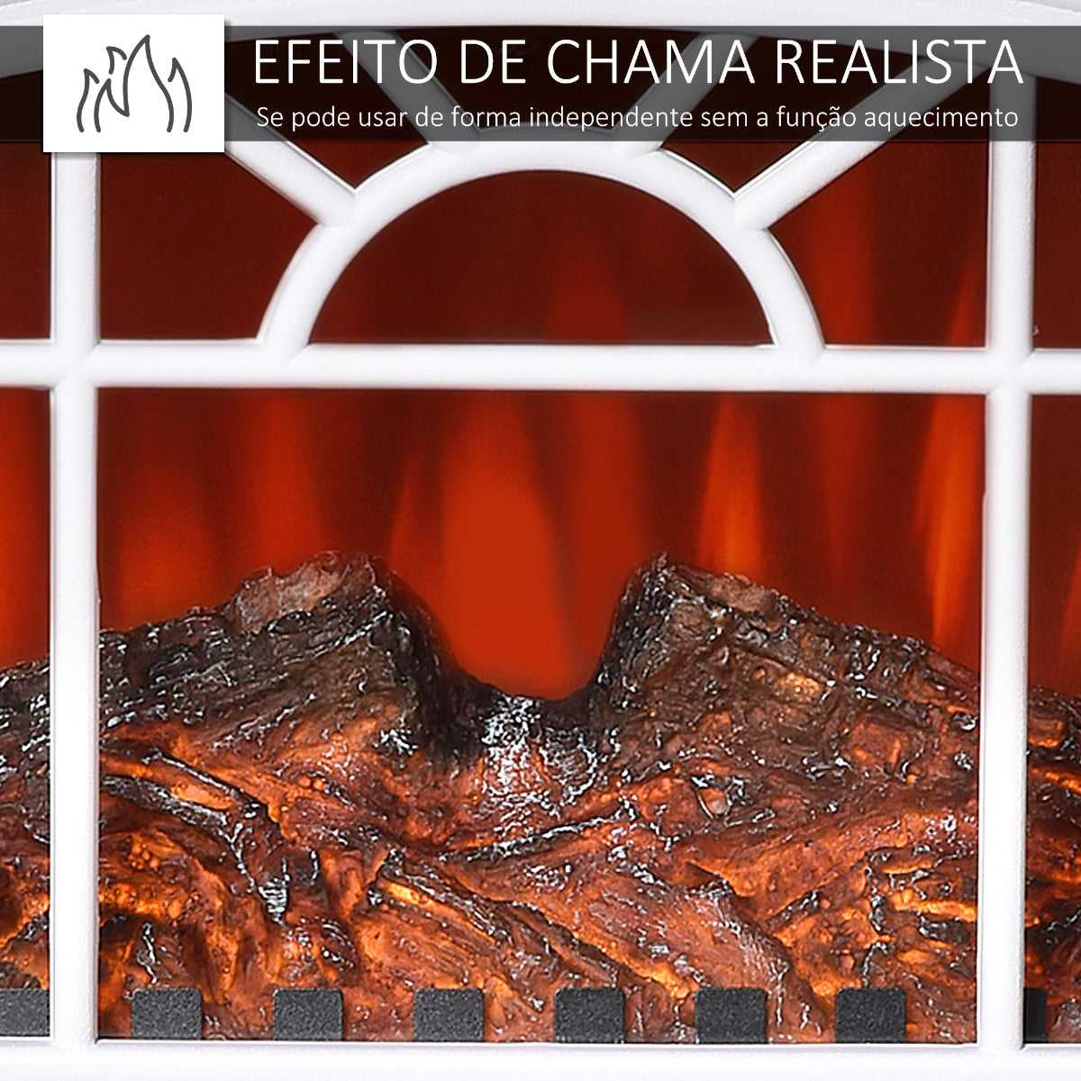 Lareira Elétrica de Aquecimento com Chama Realista e Termostato Ajustável - 1000/2000W - Leva-Me Contigo - Móveis & Decoração