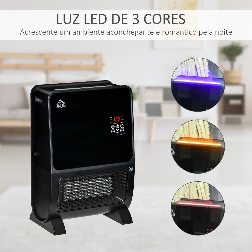 Aquecedor Elétrico com Humidificador com Controlo Remoto e Temporizador - 2000W - Leva-Me Contigo - Móveis & Decoração