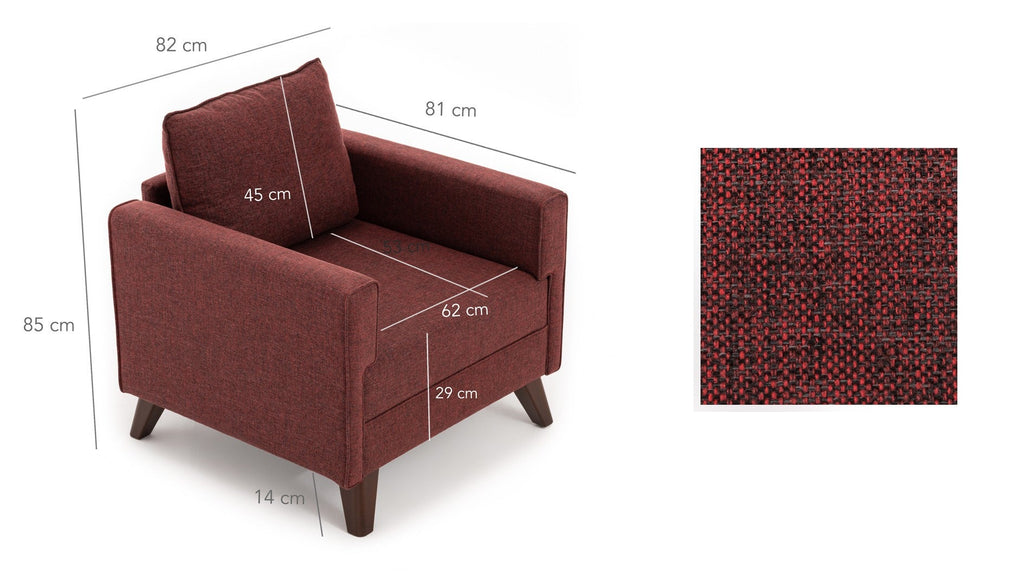 Poltrona de Descanso "Monaco" – Vermelho Tinto - Design Moderno