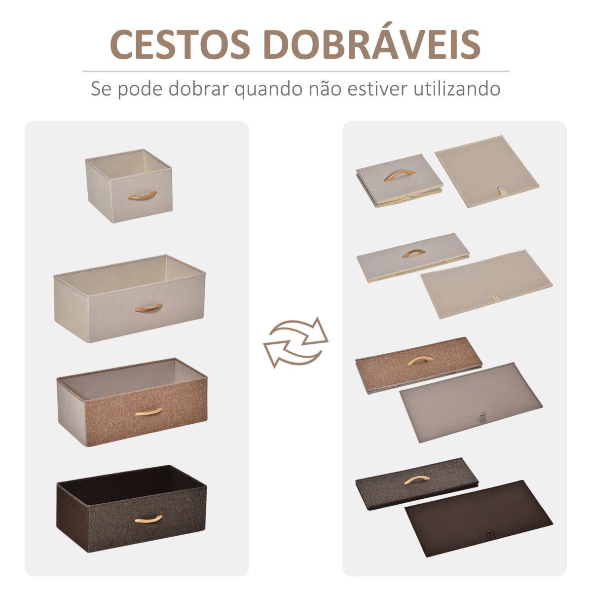 Móvel Tower com 5 Gavetas em Tecido - Design Rústico - Leva-Me Contigo - Móveis & Decoração
