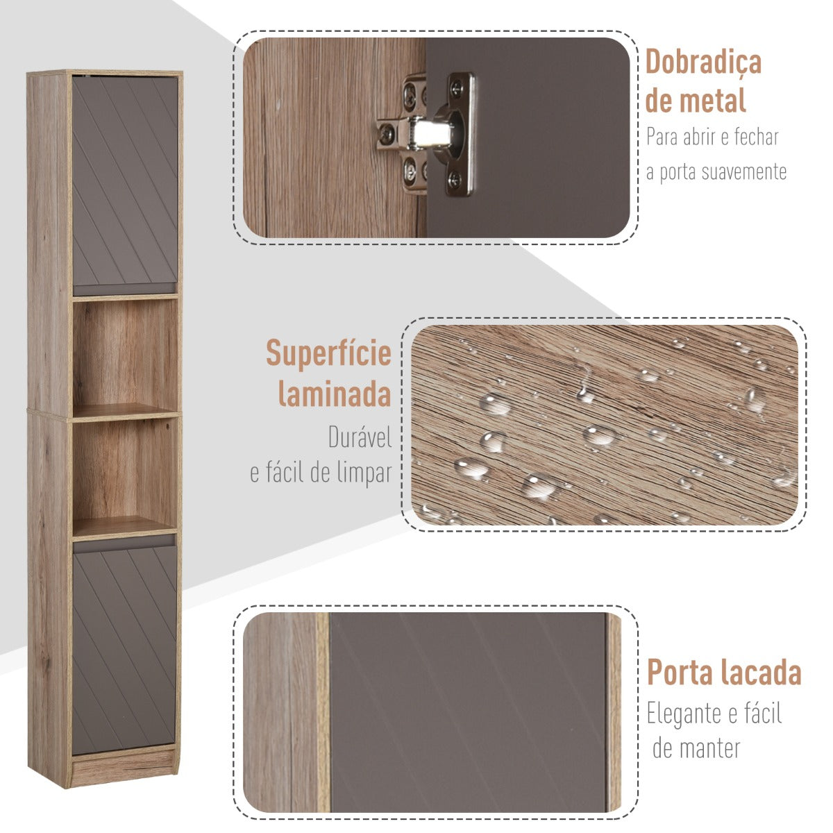 Armário Alto Edén de Casa de Banho - Design Moderno - Leva-Me Contigo - Móveis & Decoração