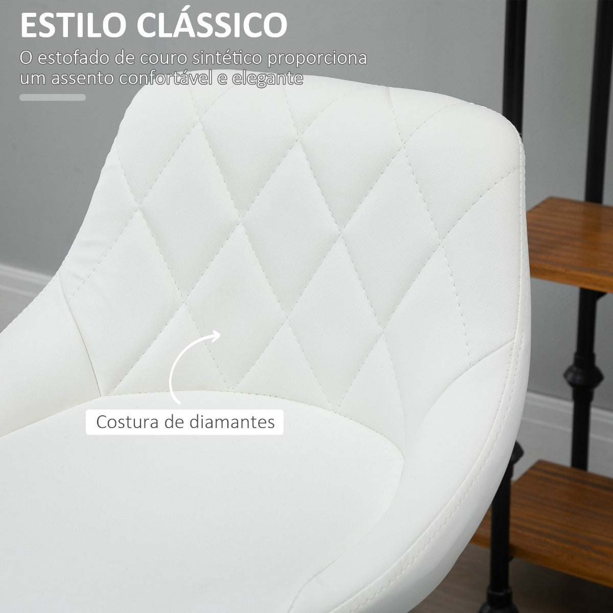 Conjunto de 2 Bancos de Bar Mali - Branco - Design Moderno - Leva-Me Contigo - Móveis & Decoração