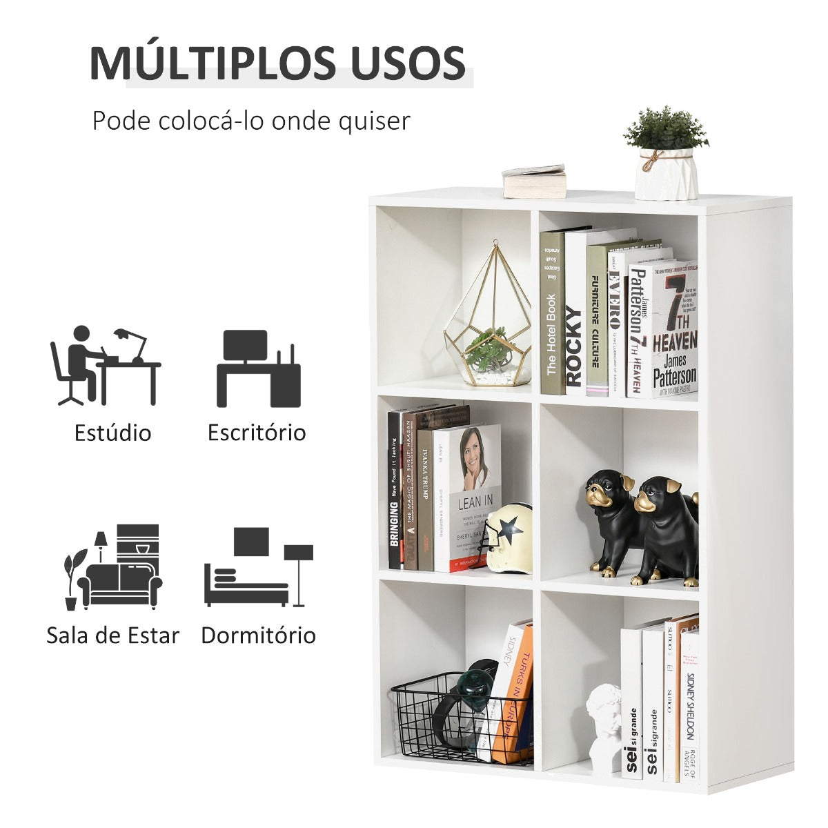 Estante Cube - Branco - Design Minimalista - Leva-Me Contigo - Móveis & Decoração