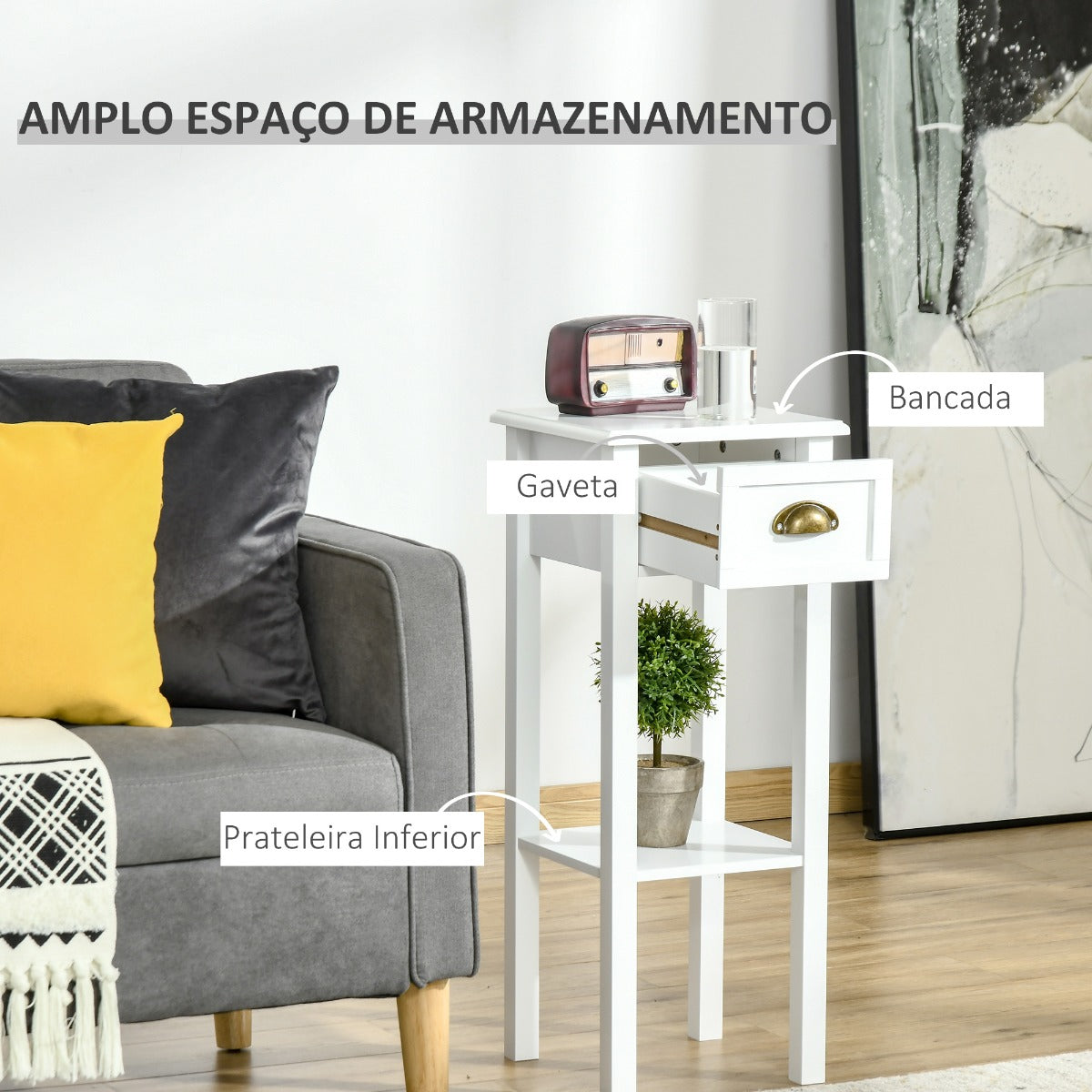Mesa de Apoio com Gaveta - Design Clássico - Leva-Me Contigo - Móveis & Decoração