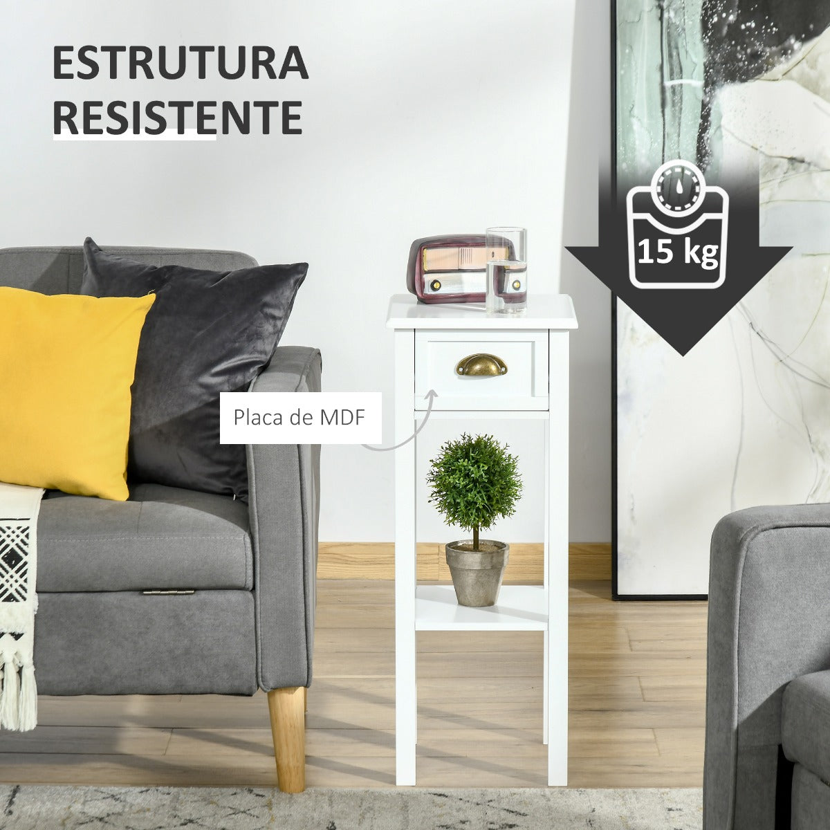Mesa de Apoio com Gaveta - Design Clássico - Leva-Me Contigo - Móveis & Decoração