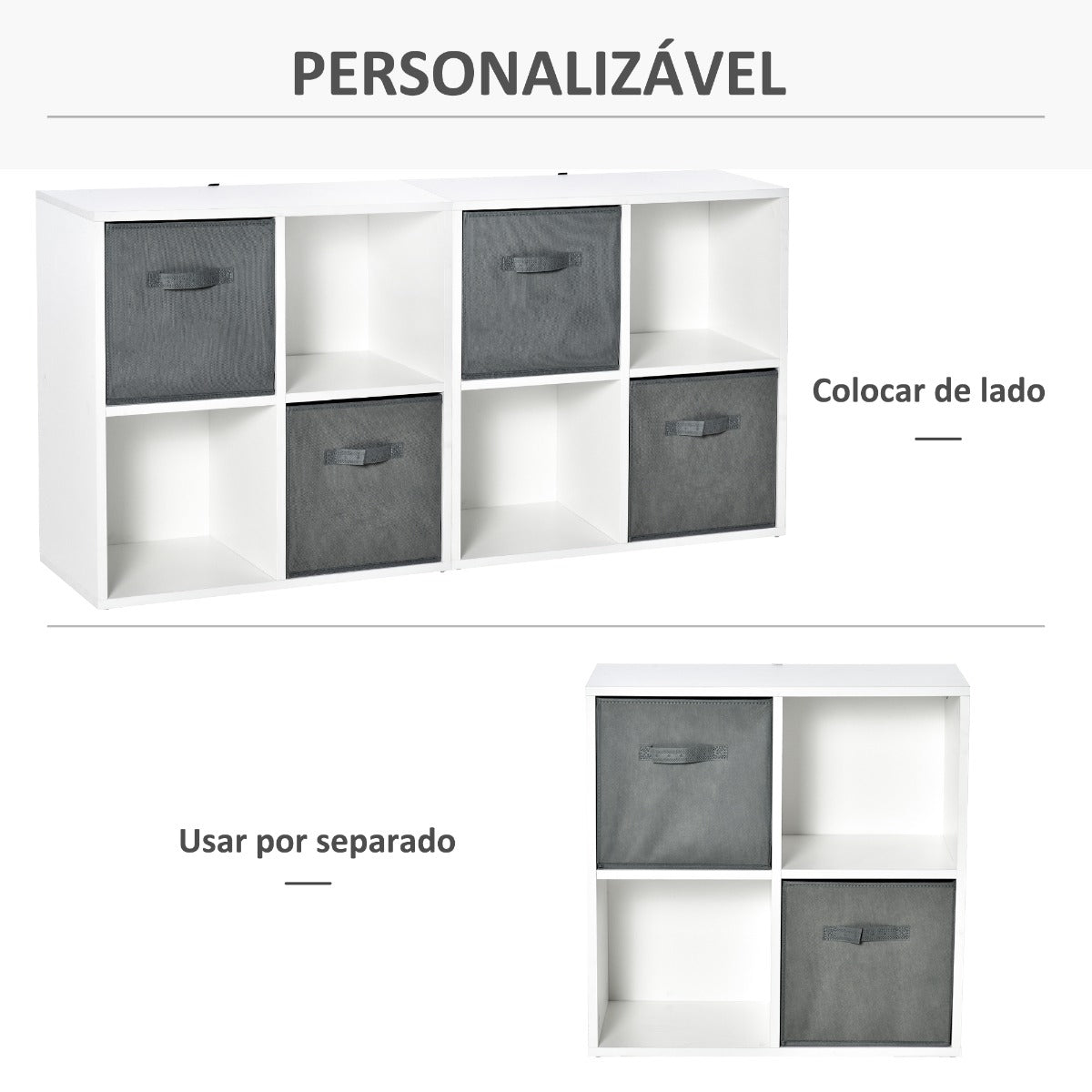 Estante Lelu de 4 Cubos - Design Nórdico - Leva-Me Contigo - Móveis & Decoração