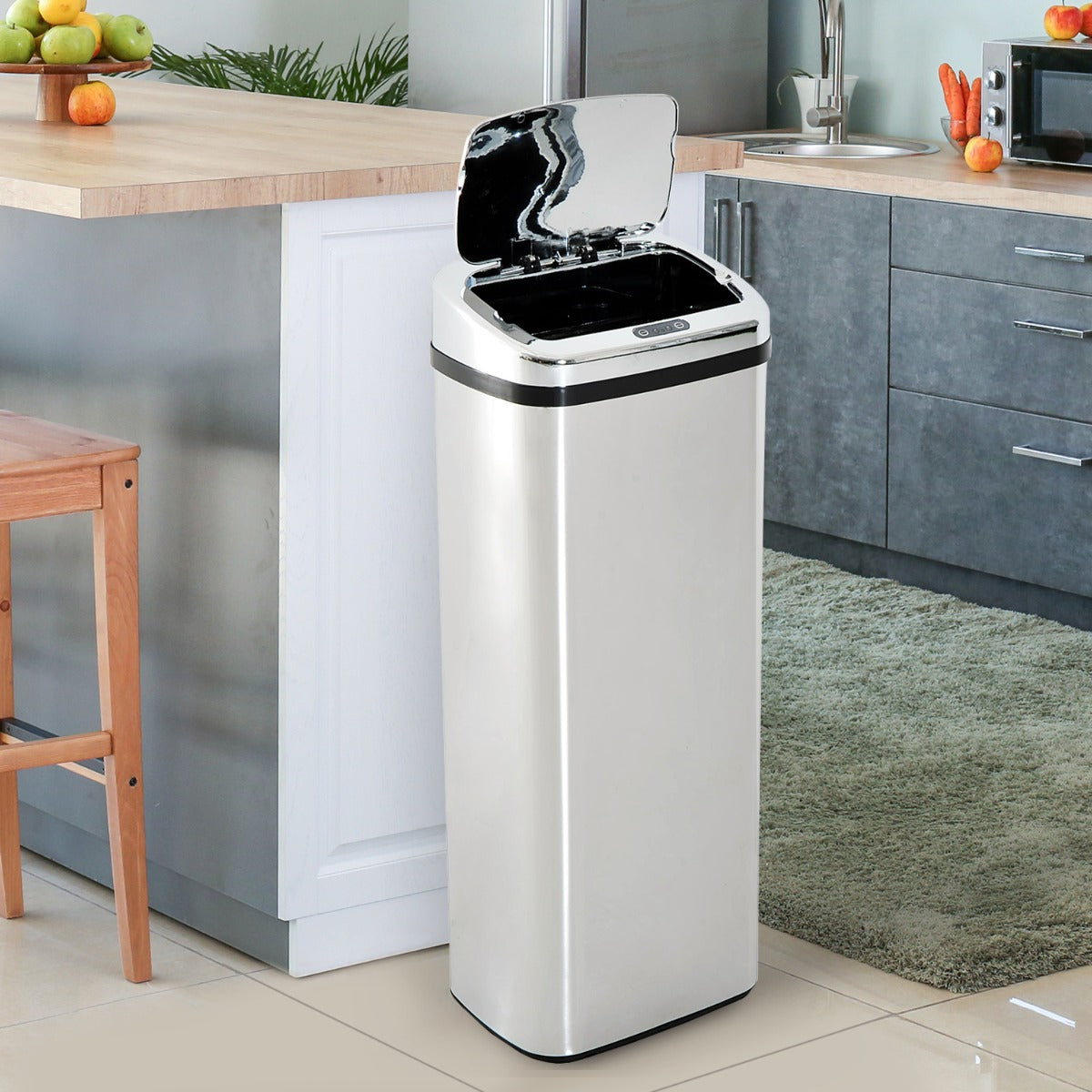 Caixote em Inox de 50L com Abertura Automática - Leva-Me Contigo - Móveis & Decoração