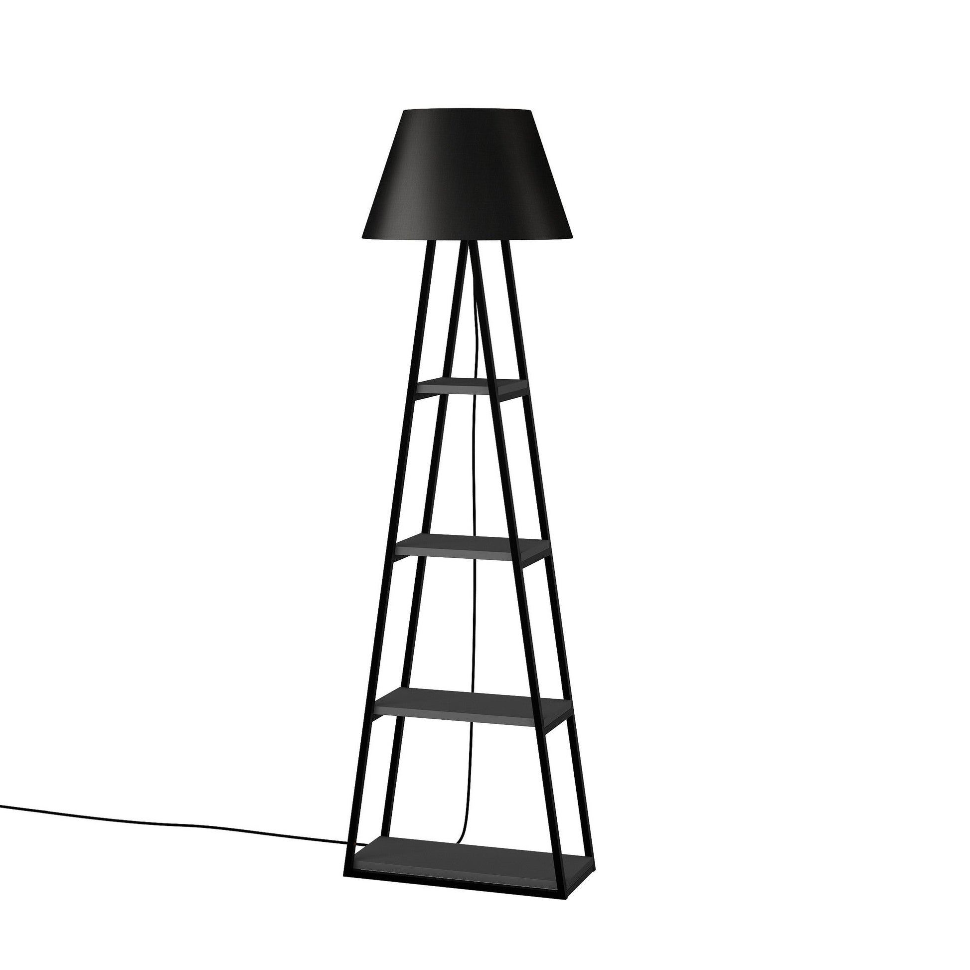 Candeeiro de Pé "Pal" – 50x22x165 cm – Antracite e Preto - Design Boho Industrial