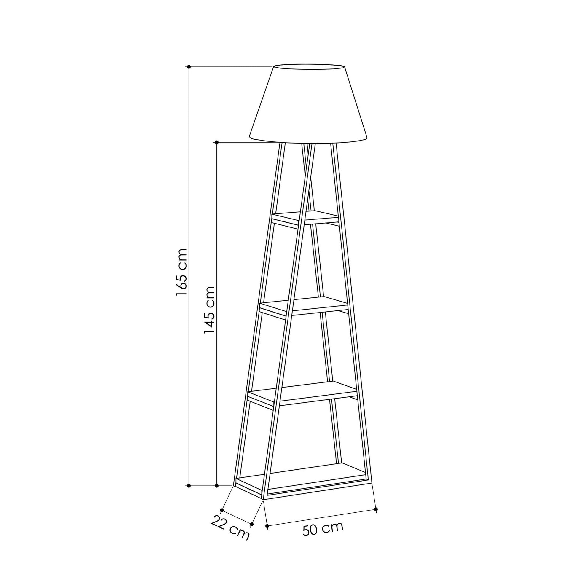 Candeeiro de Pé "Pal" – 50x22x165 cm – Antracite e Preto - Design Boho Industrial
