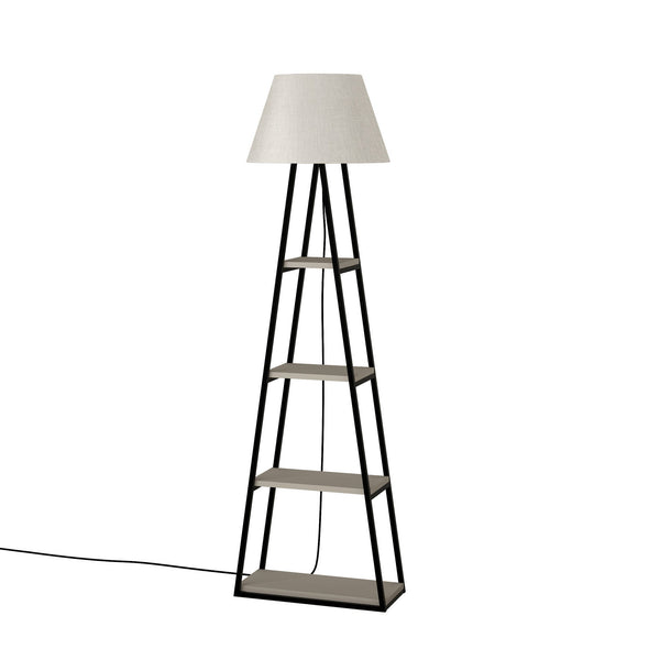 Candeeiro de Pé "Pal" – 50x22x165 cm – Moka Claro e Linho – Design Boho Industrial