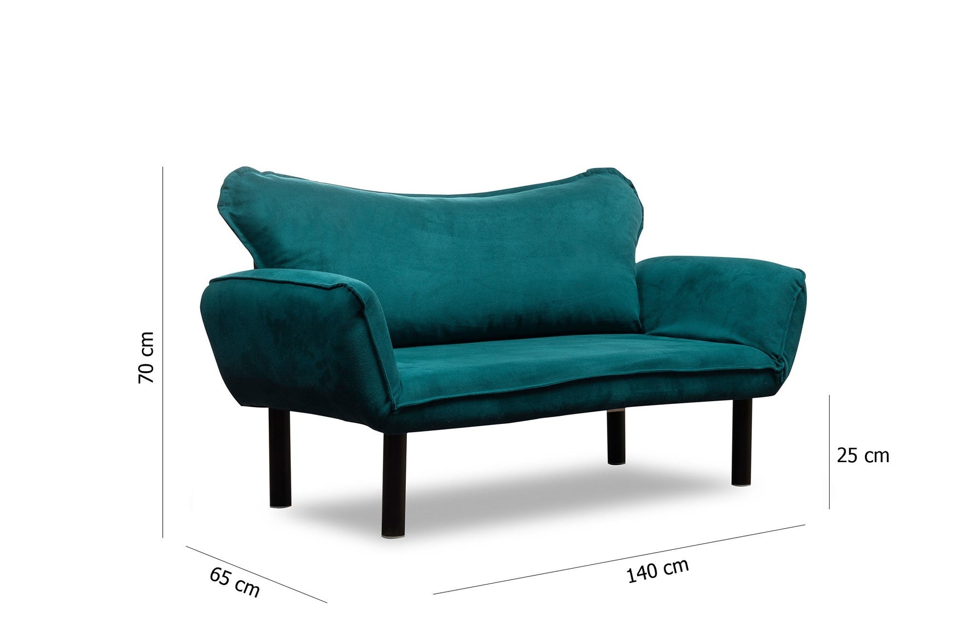 Sofá Cama "Chatto" – Azul Petróleo – 180x65x70 cm – Design Moderno