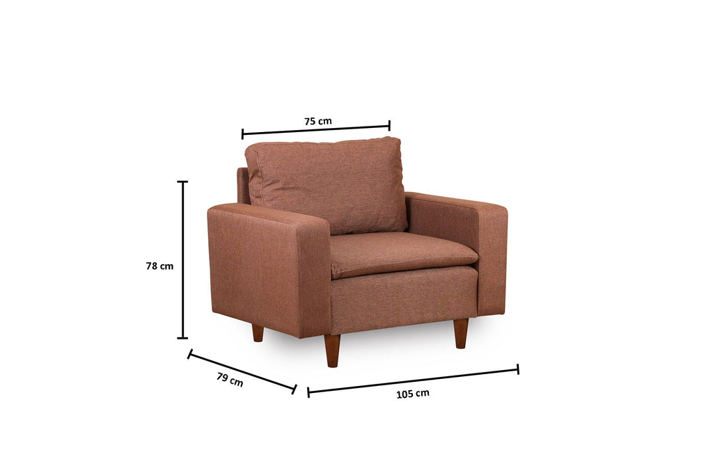Poltrona Pafu Lungo — Castanho - 105x52x75 cm - Design Moderno