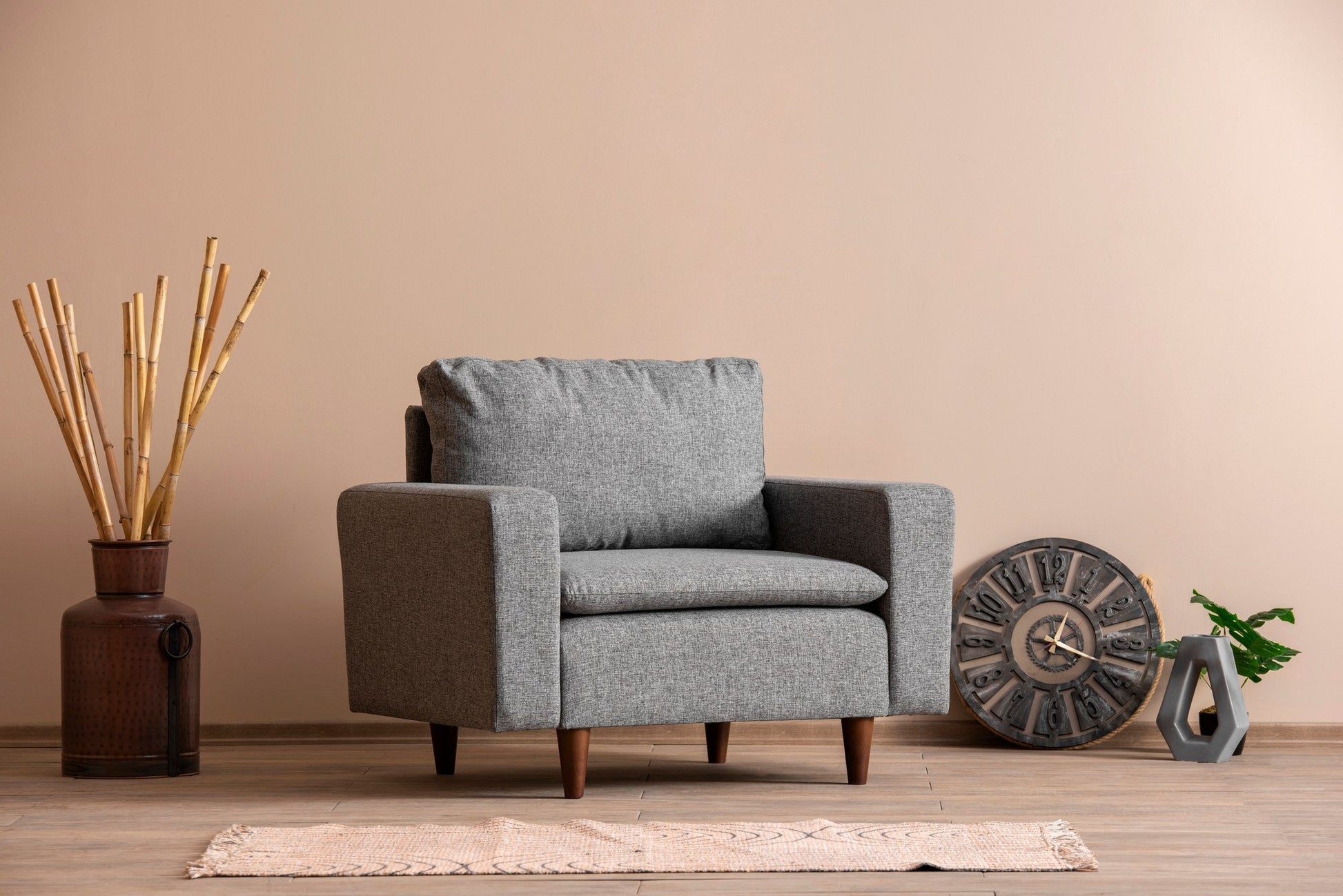 Poltrona Pafu Lungo — Cinzento - 105x52x75 cm - Design Moderno
