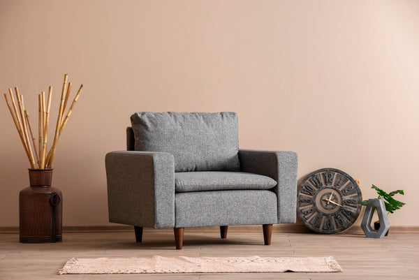 Poltrona Pafu Lungo — Cinzento - 105x52x75 cm - Design Moderno